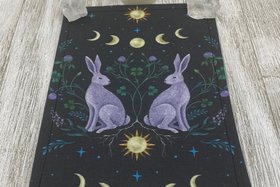MINI Altar Cloth - Rabbits, Traveling Altar Cloth, Portable Altar Cloth, Small Spaces Altar, Home Office Altar