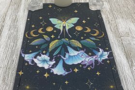 MINI Altar Cloth - Lily of the Valley Moth, Traveling Altar Cloth, Portable Altar Cloth, Small Spaces Altar, Home Office Altar
