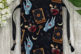 Witchy Eye Raven Tarot Bag/ Custom Tarot Pouch/ Keepsake Bag / Drawstring Bag / Oracle Bag / Crystal Bag / Tarot Pouch / Cosmetic Bag
