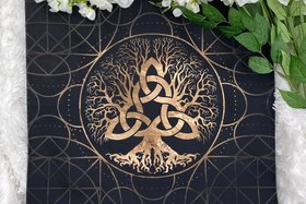 Triquetra Tree Altar Cloth, Tarot Cloth, Altar Decor, Double Sided Altar Cloth, Wall Hanging, Dice Mat, Centerpiece