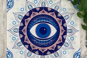 Eye Mandala Altar Cloth, Tarot Cloth, Altar Decor, Double Sided Altar Cloth, Wall Hanging, Dice Mat, Centerpiece