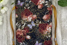Floral Web Tarot Bag/ Custom Tarot Pouch/ Keepsake Bag / Drawstring Bag / Oracle Bag / Crystal Bag / Tarot Pouch / Cosmetic Bag