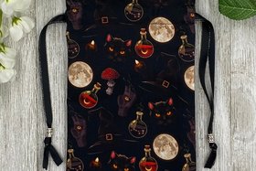 Witchy Cat Tarot Bag/ Custom Tarot Pouch/ Keepsake Bag / Drawstring Bag / Oracle Bag / Crystal Bag / Tarot Pouch / Cosmetic Bag