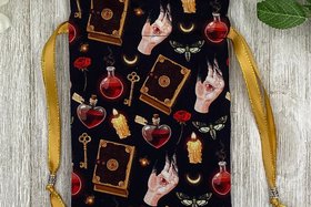 Witchy Rose Tarot Bag/ Custom Tarot Pouch/ Keepsake Bag / Drawstring Bag / Oracle Bag / Crystal Bag / Tarot Pouch / Cosmetic Bag