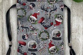 Creepy Christmas Tarot Bag/ Custom Tarot Pouch/ Keepsake Bag / Drawstring Bag / Oracle Bag / Crystal Bag / Tarot Pouch / Cosmetic Bag