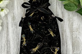 Dragonfly Tarot Bag/ Custom Tarot Pouch/ Keepsake Bag / Drawstring Bag / Oracle Bag / Crystal Bag / Tarot Pouch / Cosmetic Bag