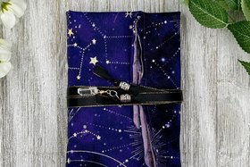Reversible Silk Lined Tarot Wrap/ Celestial Tarot Wrap / Tarot Supplies / Tarot Deck Storage / Tarot Cloth / Tarot Supplies / Altar