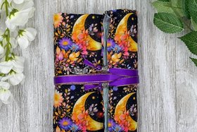 Reversible Silk Lined Tarot Wrap/ Moon Tarot Wrap / Tarot Supplies / Tarot Deck Storage / Tarot Cloth / Tarot Supplies / Altar