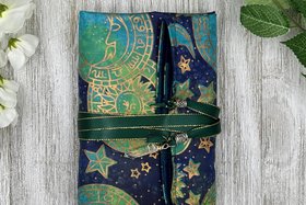 Reversible Silk Lined Tarot Wrap/ Celestial Tarot Wrap / Tarot Supplies / Tarot Deck Storage / Tarot Cloth / Tarot Supplies / Altar