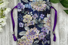 Floral Butterfly Tarot Bag/ Custom Tarot Pouch/ Keepsake Bag / Drawstring Bag / Oracle Bag / Crystal Bag / Tarot Pouch / Cosmetic Bag