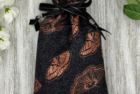 Moth Tarot Bag/ Custom Tarot Pouch/ Keepsake Bag / Drawstring Bag / Oracle Bag / Crystal Bag / Tarot Pouch / Cosmetic Bag