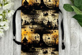 Creepy Tarot Bag/ Custom Tarot Pouch/ Keepsake Bag / Drawstring Bag / Oracle Bag / Crystal Bag / Tarot Pouch / Cosmetic Bag