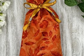 Leaves Tarot Bag/ Custom Tarot Pouch/ Keepsake Bag / Drawstring Bag / Oracle Bag / Crystal Bag / Tarot Pouch / Cosmetic Bag