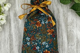Floral Leaves Tarot Bag/ Custom Tarot bag/ Keepsake Bag / Drawstring Bag / Oracle Bag / Crystal Bag / Gift Bag / Tarot Pouch / Cosmetic Bag