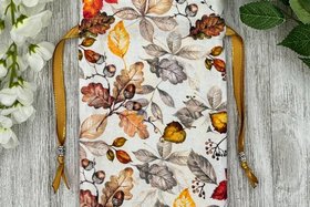 Leaves Tarot Bag/ Custom Tarot bag/ Keepsake Bag / Drawstring Bag / Oracle Bag / Crystal Bag / Gift Bag / Tarot Pouch / Cosmetic Bag
