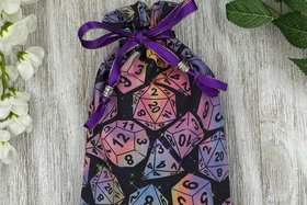 Dice Tarot Bag/ Custom Tarot Pouch/ Keepsake Bag / Drawstring Bag / Oracle Bag / Crystal Bag / Tarot Pouch / Cosmetic Bag
